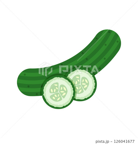 Cucumber vegetable icon in flat style. Gherkin plant vector illustration on isolated background. Healthy food sign business concept. Cucumber vegetable icon in flat style. Gherkin plant vector illustration on isolated background. Healthy food sign business concept. 126041677