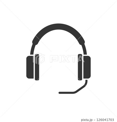 Headset icon in flat style. Earphone vector illustration on isolated background. Headphone sign business concept. 126041703