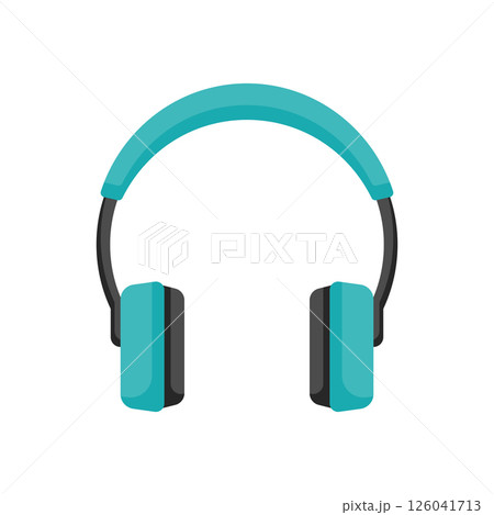 Headset icon in flat style. Earphone vector illustration on isolated background. Headphone sign business concept. 126041713