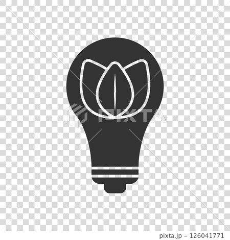 Light bulb icon in flat style. Lightbulb vector illustration on white isolated background. Energy lamp sign business concept. 126041771