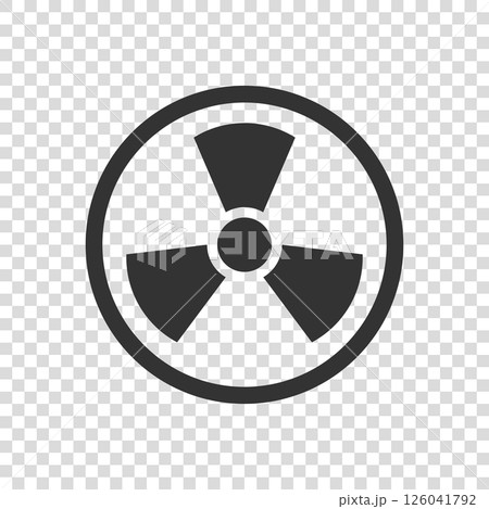 Nuclear radiation icon in flat style. Radioactivity vector illustration on white isolated background. Toxic sign business concept. 126041792