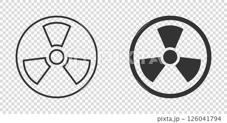 Nuclear radiation icon in flat style. Radioactivity vector illustration on white isolated background. Toxic sign business concept. 126041794
