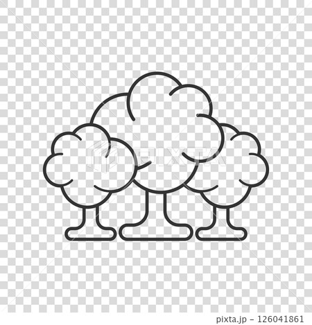 Tree icon in flat style. Forest vector illustration on white isolated background. Plant sign business concept. Tree icon in flat style. Forest vector illustration on white isolated background. Plant sign business concept. 126041861