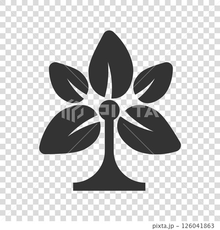 Leaf icon in flat style. Plant vector illustration on white isolated background. Flower sign business concept. 126041863