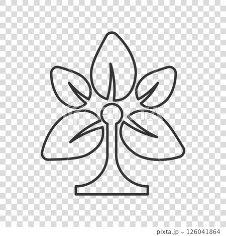 Leaf icon in flat style. Plant vector illustration on white isolated background. Flower sign business concept. 126041864