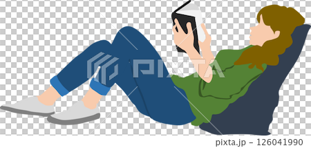 読書をする女性のイラスト 126041990