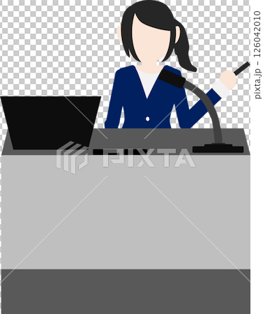 プレゼンするビジネスウーマンのイラスト 126042010