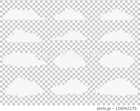 シンプルな雲の素材12種セット 126042270