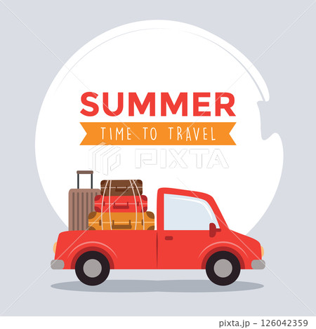 car with suitcases summer vacation travel concept vector illustration car with suitcases summer vacation travel concept vector illustration 126042359