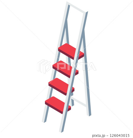 Step ladder icon vector isolated on white 126043015