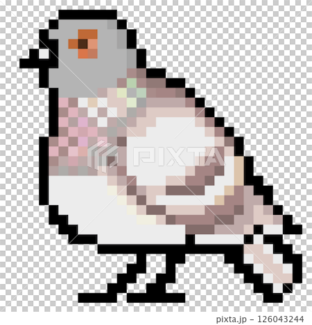 ドット絵 アニマルイラスト カワラバト (栗二引) ドット絵 アニマルイラスト カワラバト (栗二引) 126043244
