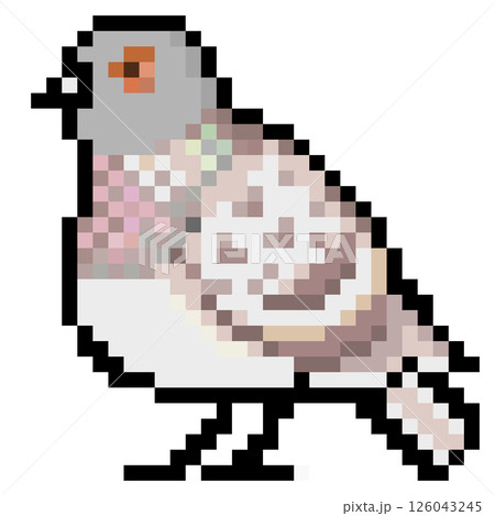 ドット絵 アニマルイラスト カワラバト (栗ゴマ) 126043245