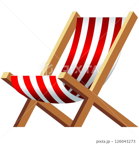 Deck chair vector summer beach furniture icon Deck chair vector summer beach furniture icon 126043273