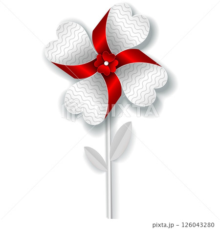 Flower pinwheel vector origami toy windmill icon 126043280