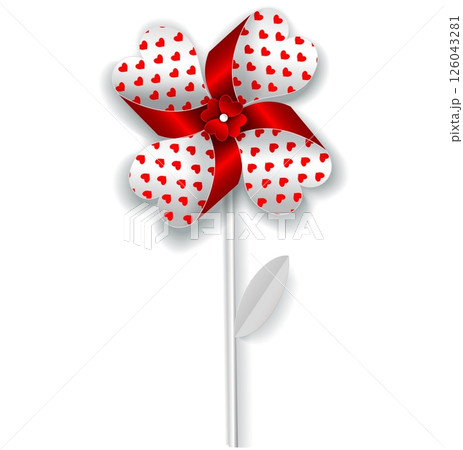 Flower pinwheel vector paper toy windmill icon 126043281