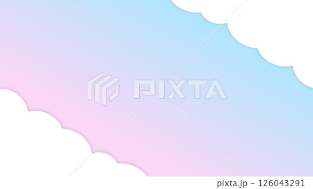 雲とグラデーションの背景 126043291