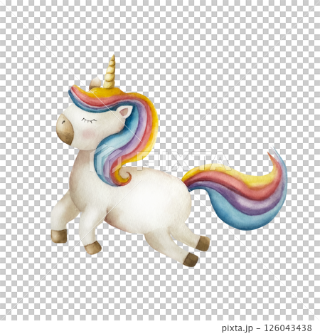 watercolor, unicorn, character 126043438