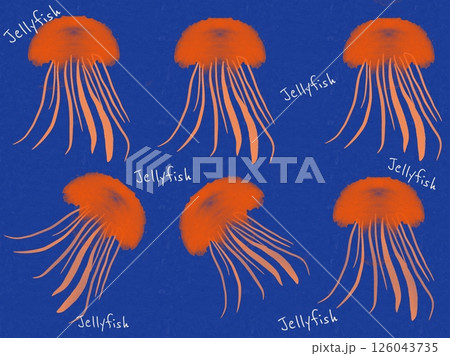 手描きの 手描き 青色 126043735