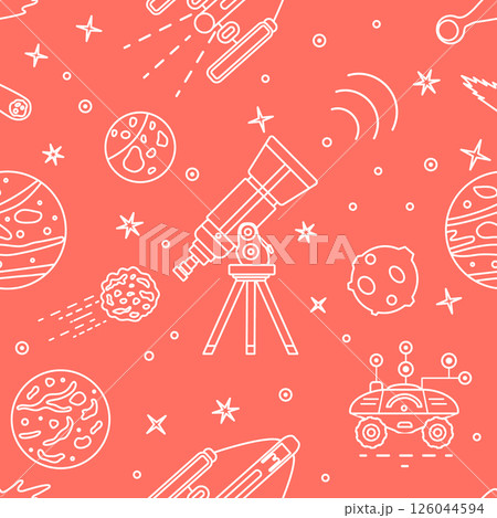 Space Pattern Telescope Planets Shuttle Galaxy 126044594