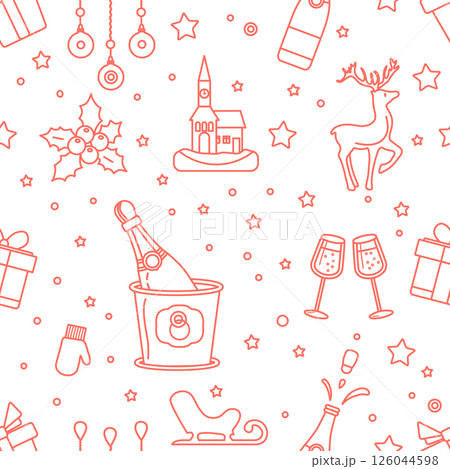 New year 2025 Christmas vector seamless pattern 126044598