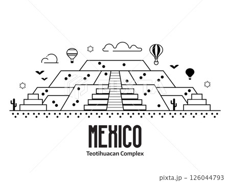 Aztec Pyramid of the Sun in Teotihuacan 126044793