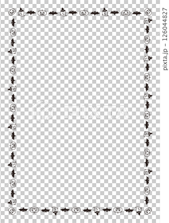 Simple hand-drawn cute Halloween square frame 126044827