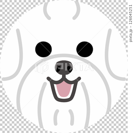 Smiling Maltese Round Illustration Smiling Maltese Round Illustration 126045251