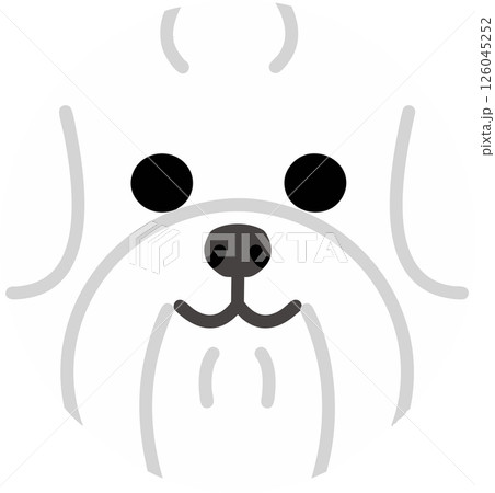 スンとしたマルチーズ　丸いイラスト 126045252