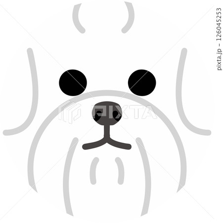 ムスっとしたマルチーズ 丸いイラスト ムスっとしたマルチーズ 丸いイラスト 126045253