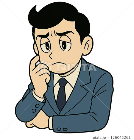 悩むサラリーマン 悩むサラリーマン 126045261