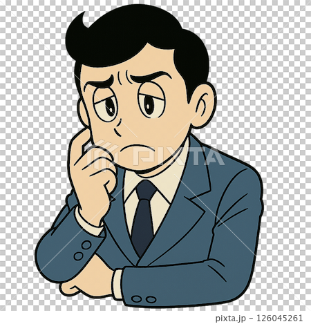 悩むサラリーマン 悩むサラリーマン 126045261