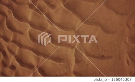 Aerial top view on sand dunes in desert 126045307