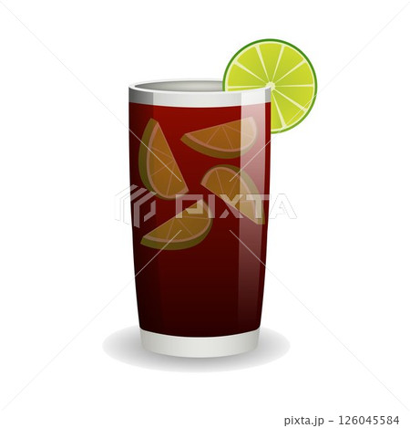 Cocktail, drink cuba libre. Isolated vector illustration. 126045584
