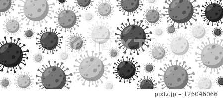 Caution coronavirus - red prohibit sign. Stop epidemic. Banner. Flat Vector illustration	 126046066