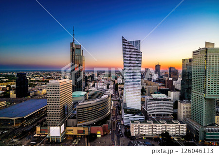 Business Skyscrapers In Central Part Of Warsaw In Poland 126046113