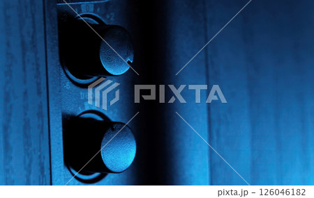 Volume And Audio Tone Controls Of Music Speaker Close Up Shoot 126046182