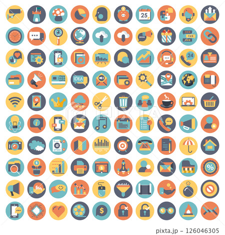 Business and technology icon set for websites and mobile applications. Flat vector illustration	 126046305
