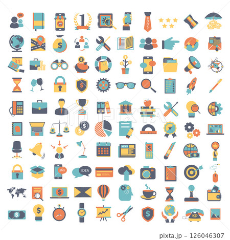 Business and technology icon set for websites and mobile applications. Flat vector illustration	 126046307