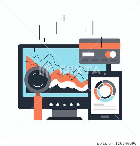 Market analysis flat line icon Stock Vector Image Market analysis flat line icon Stock Vector Image 126046696