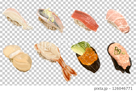 リアルな握り寿司のセット リアルな握り寿司のセット 126046771