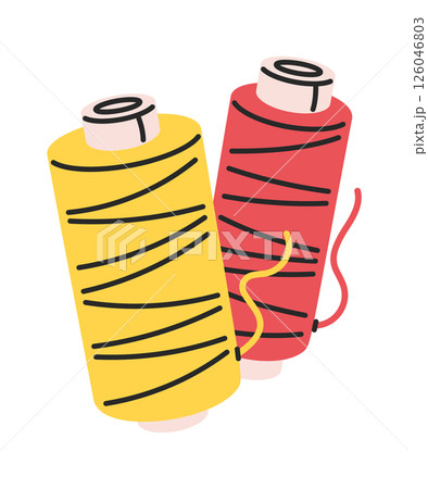 Thread spool sewing hand drawn Thread spool sewing hand drawn 126046803