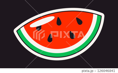 Watermelon slice retro summer sticker 126046841