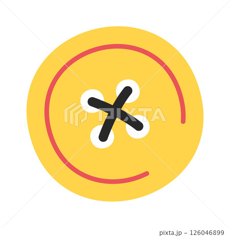 Sewn-on round button dressmaking accessory 126046899