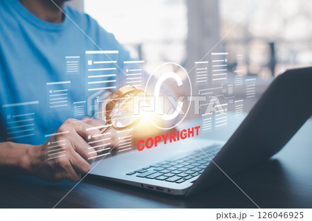 patents and intellectual property protection law and rights Intellectual property symbol of copyright icon. patents and intellectual property protection law and rights Intellectual property symbol of copyright icon. 126046925