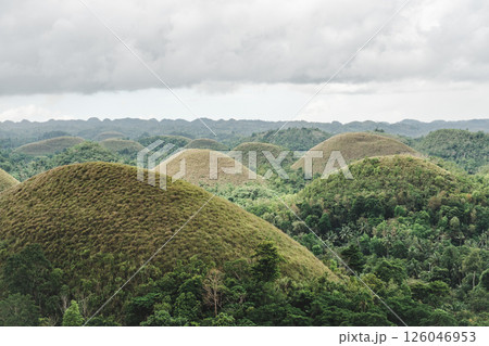 Stunning views of Chocolate Hills. Beautiful landmark Stunning views of Chocolate Hills. Beautiful landmark 126046953