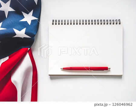 American Flag on white background. Greeting card American Flag on white background. Greeting card 126046962