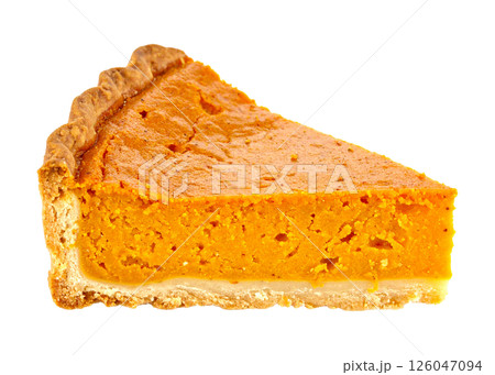 Slice of Sweet Potato Pie Isolated 126047094