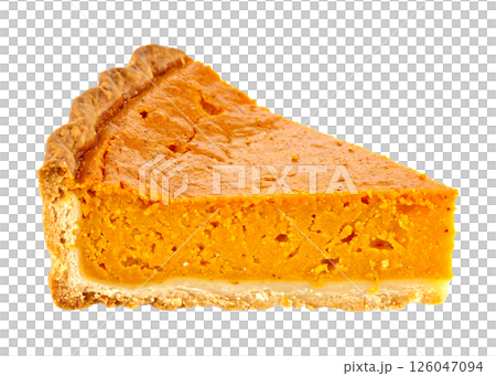 Slice of Sweet Potato Pie Isolated 126047094