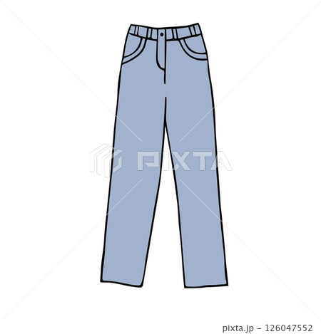 Vector hand drawn sketch doodle jeans pants Vector hand drawn sketch doodle jeans pants 126047552