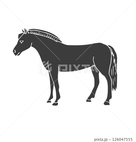 Vector hand drawn sketch doodle fjord horse 126047555